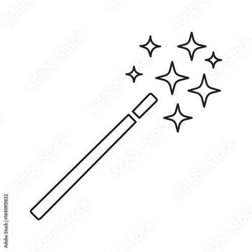 magician wand line icon