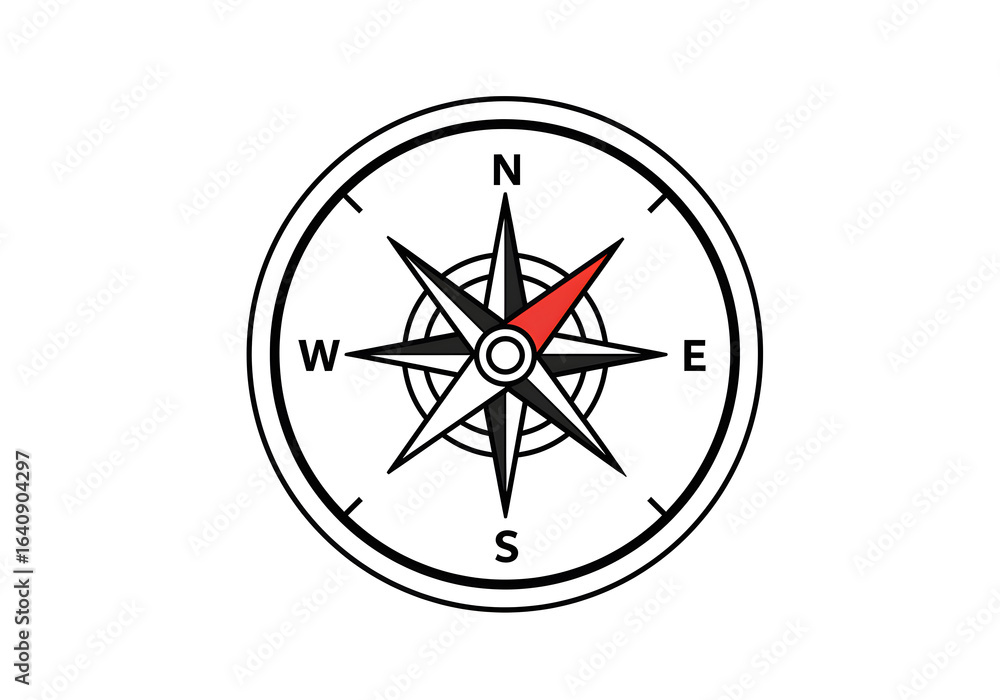 Fototapeta premium Navigate your journey with this classic compass design, guiding you towards success and adventure.