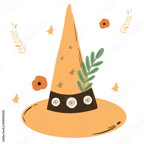 illustration of a halloween witch, png with white background