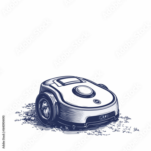 Smart robot vacuum cleaner stands ready for autonomous cleaning, showcasing its modern design and convenience.
