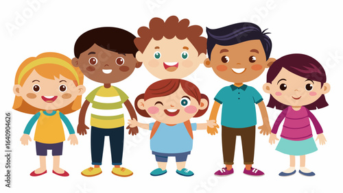 children on white background