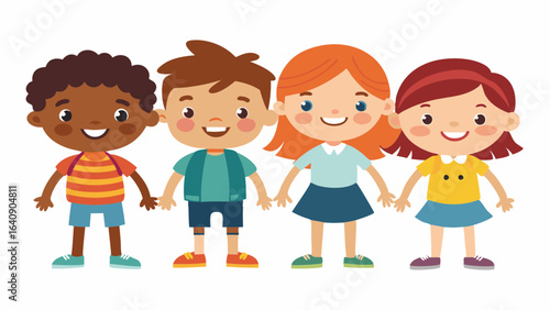 children on white background