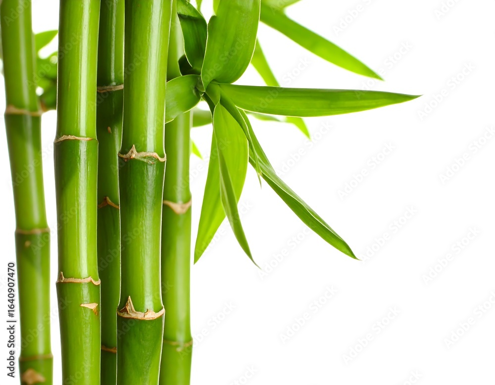 Obraz premium Close-up bamboo stalks and leaves