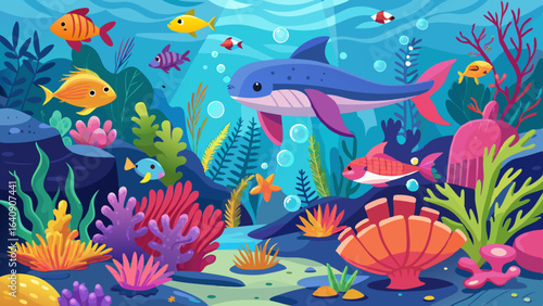 colorful underwater scene showcasing