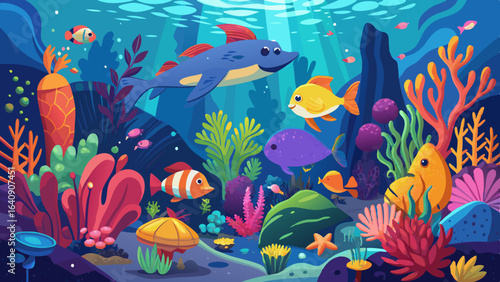 colorful underwater scene showcasing