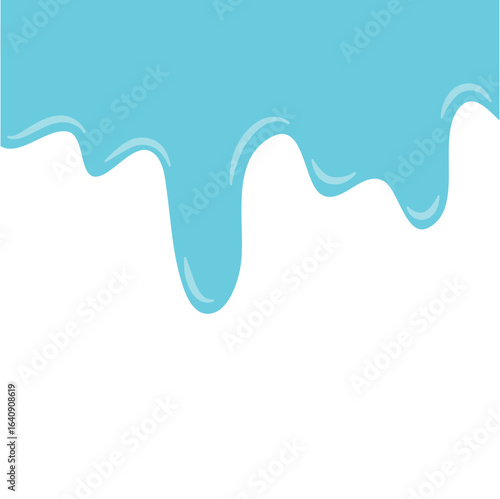 Dripping liquid. Melt drop. Flowing liquid. Vector illustration.