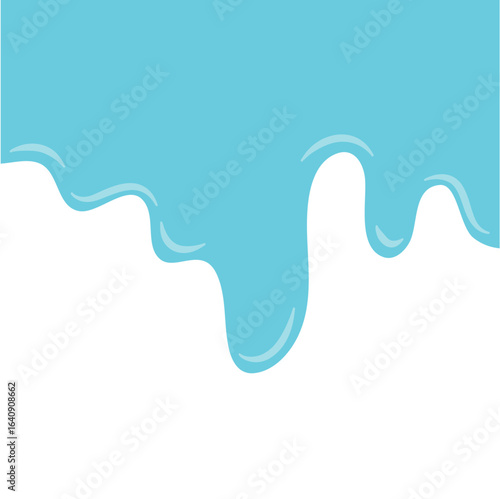 Dripping liquid. Melt drop. Flowing liquid. Vector illustration.