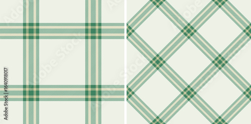 Elegant green and cream plaid patterns.  Perfect for textile design, wallpaper, or website backgrounds.  These versatile, minimalist designs offer a subtle yet stylish texture.