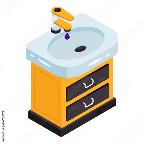 Modern design icon of washbasin