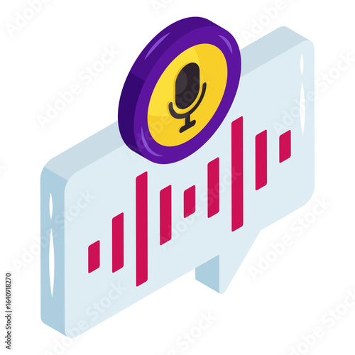 Editable design icon of voice recognition