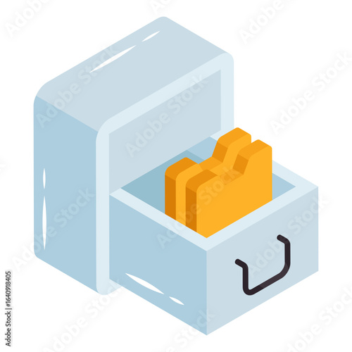 A unique design icon of drawer folder
