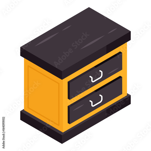 An icon design of bedside table