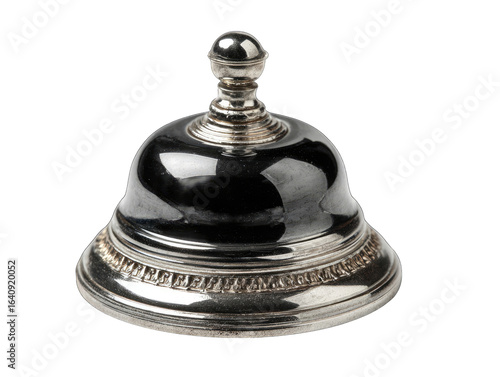 Polished silver bell with dark interior