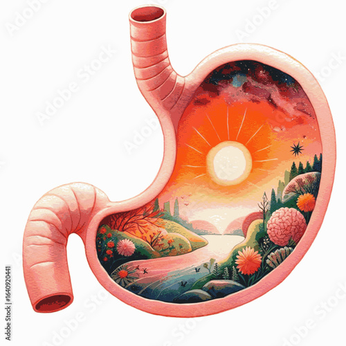 Inner alchemy stomach isolated watercolor vector illustration svg