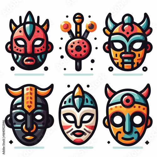 Traditional African mask icon
