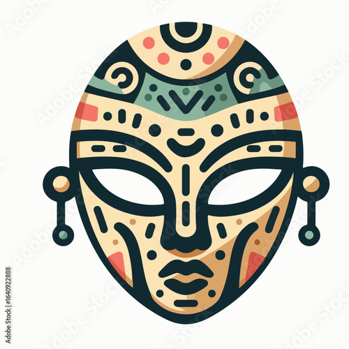 Traditional African mask icon