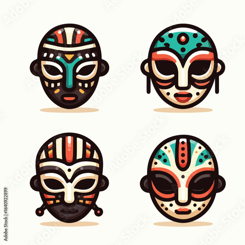 Traditional African mask icon