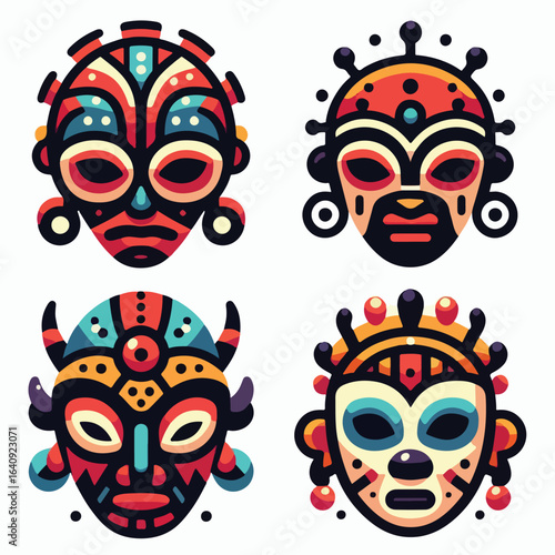 Traditional African mask icon