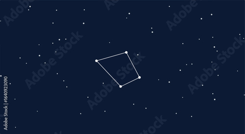 Constellation Stars connect in the night sky to form a cosmic shape, shining