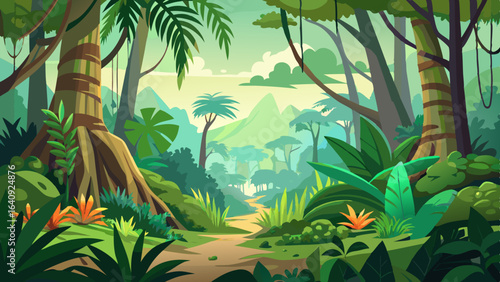  tropical rainforest safari jungle background