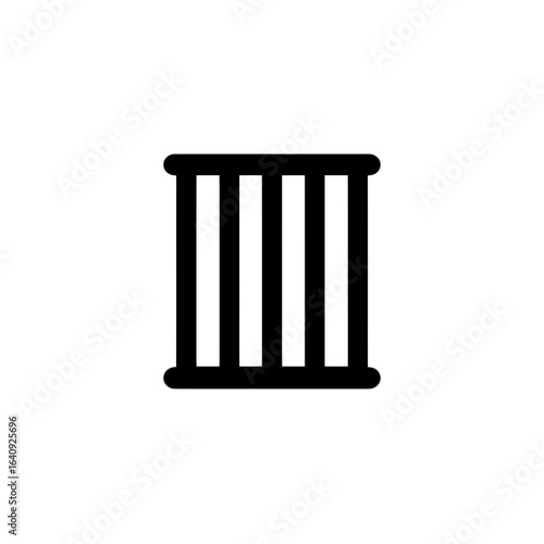 Black bars create a prison cell or cage symbol, concept for law enforcement, judicial system and criminal detention symbolizing confinement and restriction of freedom