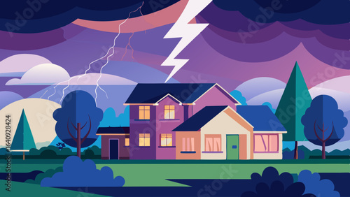 vector illustration of a lightning storm