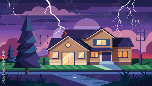 vector illustration of a lightning storm