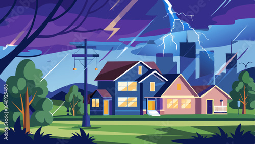 vector illustration of a lightning storm