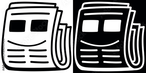Dual Toned Newspaper Icons. Vector illustration set.