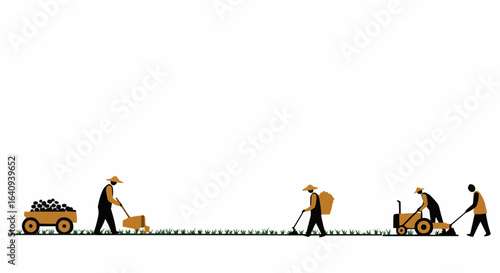 Agricultural workers at work.