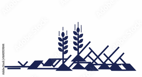 Stylized image featuring wheat, agriculture concept.