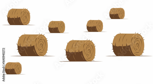 Hay bales in a field.