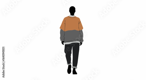 Fashion illustration of a man in casual clothing. 