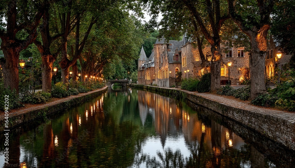 Naklejka premium Canal Reflections at Twilight