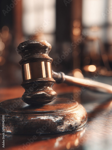 Wallpaper Mural wooden gavel on a desk in a law court used by a judge, wallpaper with copy space   Torontodigital.ca