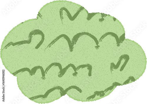green bush hand drawn vector illustration, perfect for scrapbook sticker and tape for notes memo.