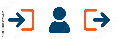 Icon for account, login, logout. Solid icon.