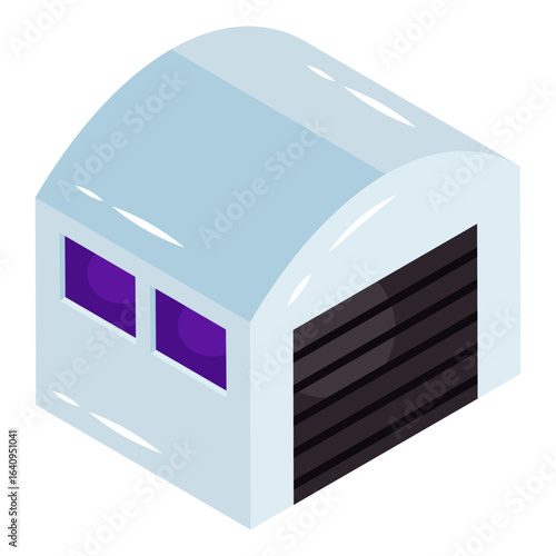 Isometric design icon of warehouse