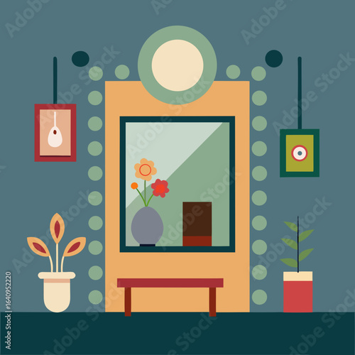 Dressing Table Vector Illustration