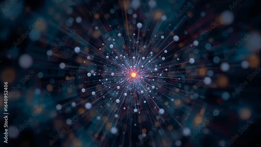 Naklejka premium Electron fluctuations in a carbon atom.