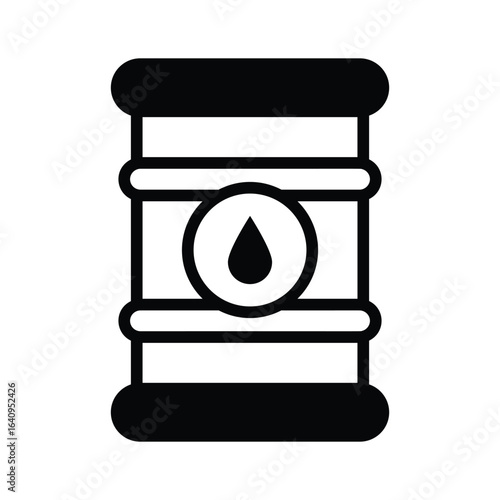 Oil barrel icon creatively designed in glyph style
