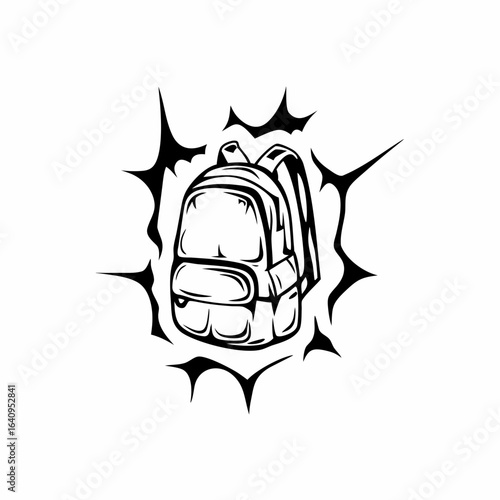 School Backpack Comic Pop Art Illustration