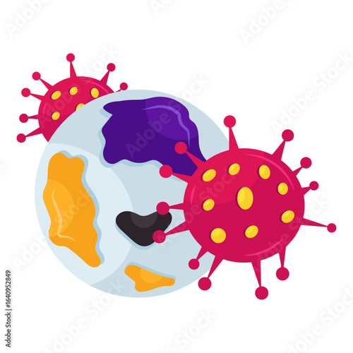 Trendy design icon of coronavirus pandemic