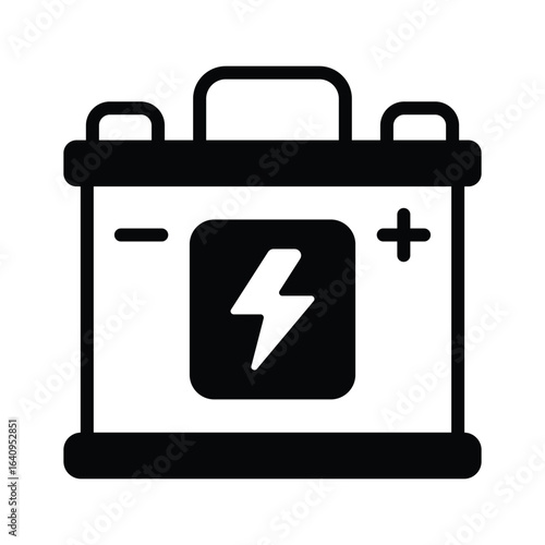 Accumulator icon creatively designed in glyph style