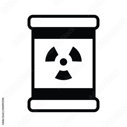 Ready to use glyph style icon of nuclear waste barrel