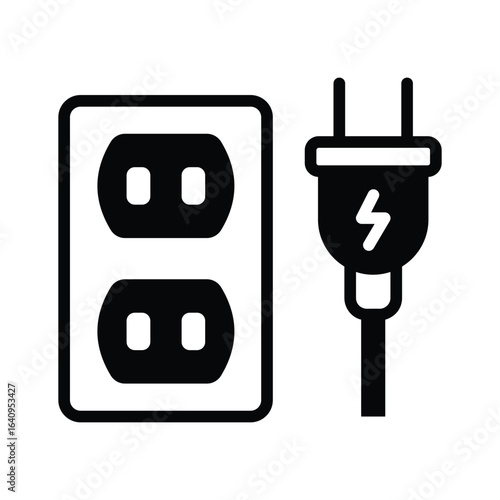 A captivating glyph style icon showing power plug