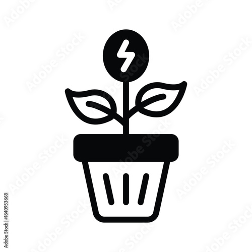 Check out our glyph style icon of biomass energy source