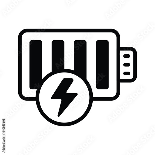 Easy to use glyph style icon showing battery cell