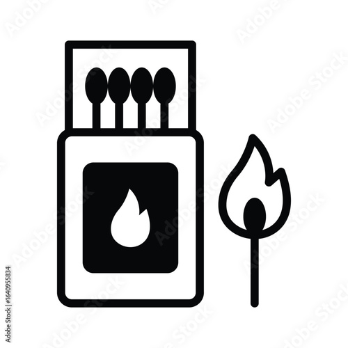 Matchbox icon designed in glyph style, easy to edit design