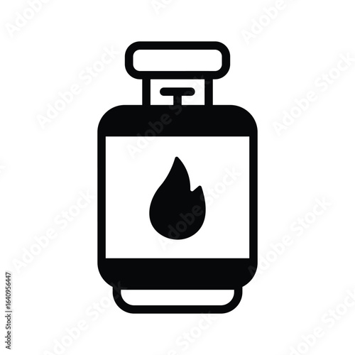 Easy to edit glyph style icon showing gas cylinder
